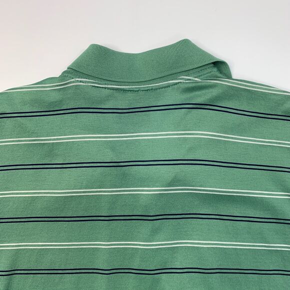 Brooks Brothers Polo Shirt Mens L Large Green Striped Performance Knit Cotton * - Picture 8 of 10